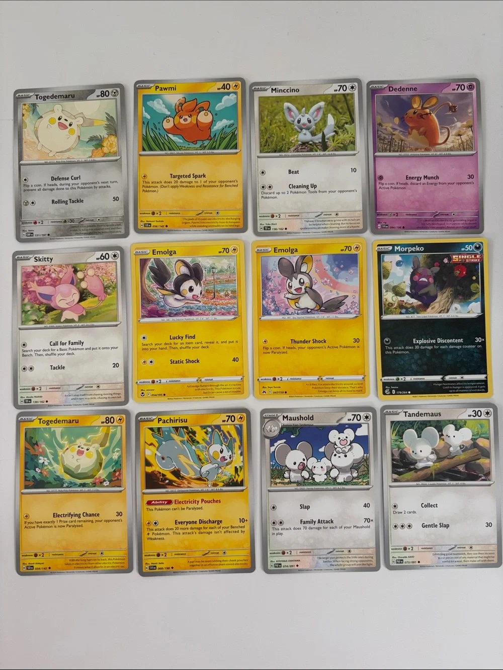 🐹 Cute Critters Pokémon Card Lot | Pawmi Emolga Morpeko Skitty Maushold ✨5/$25✨